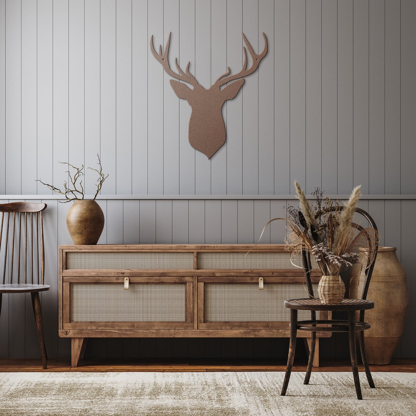 10071 - Rustic Buck Head Metal Sign