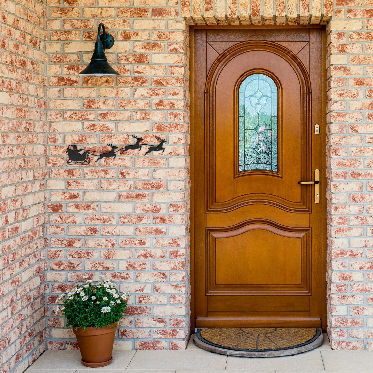 10063 - Santa Sleigh and Reindeer Metal Decor