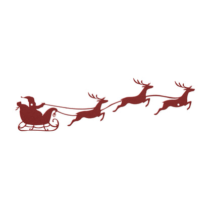 10063 - Santa Sleigh and Reindeer Metal Decor
