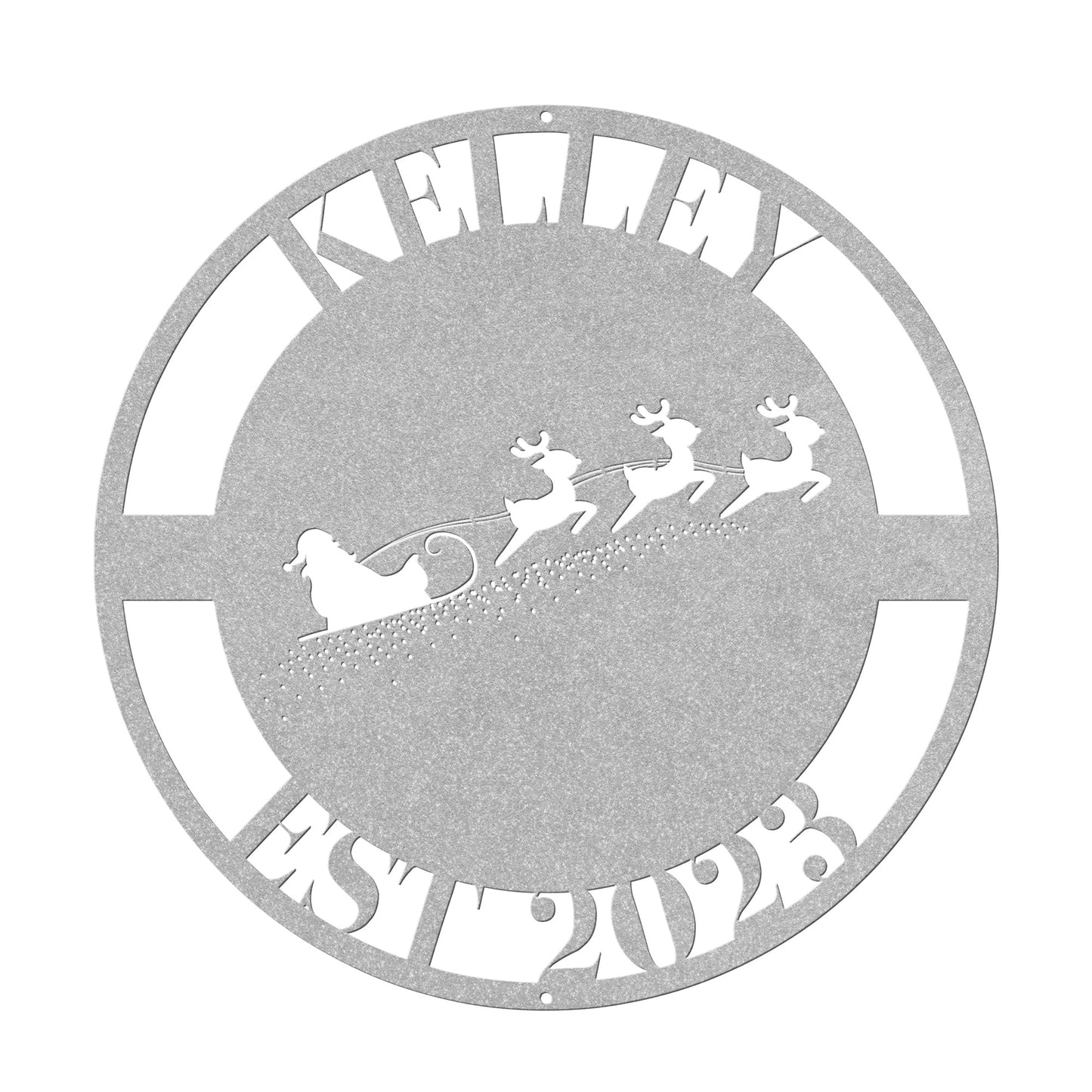 10067 - Santa and Sleigh Christmas Family Metal Sign
