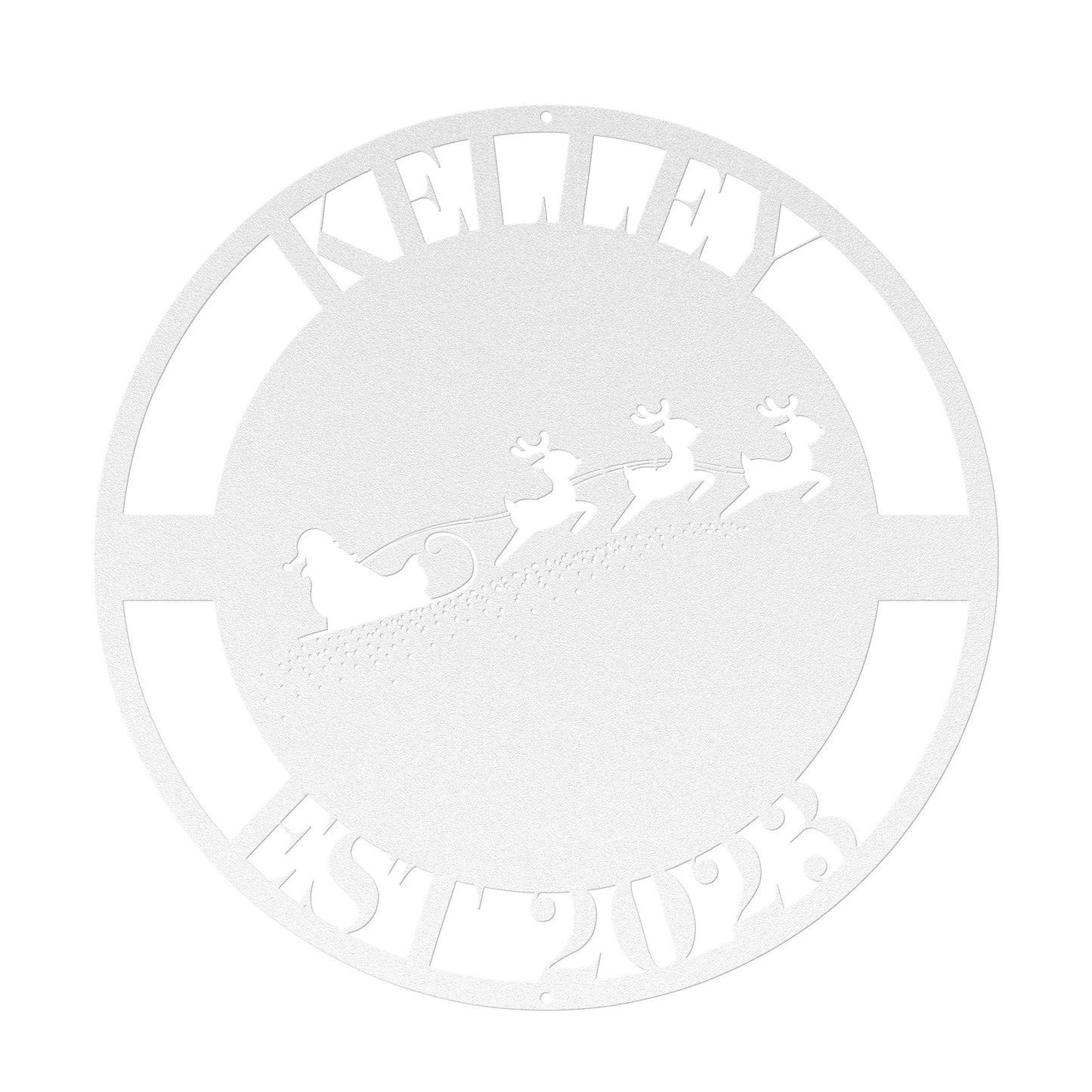 10067 - Santa and Sleigh Christmas Family Metal Sign