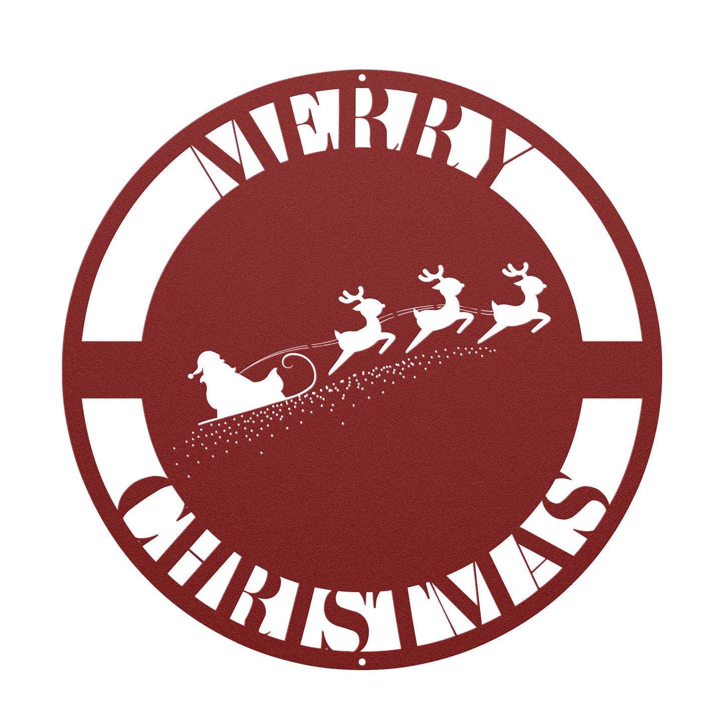 10066 - Santa and Sleigh Merry Christmas Metal Sign