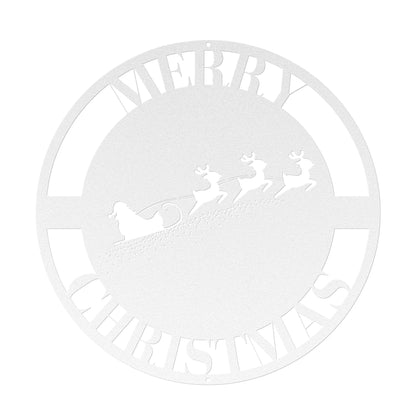 10066 - Santa and Sleigh Merry Christmas Metal Sign