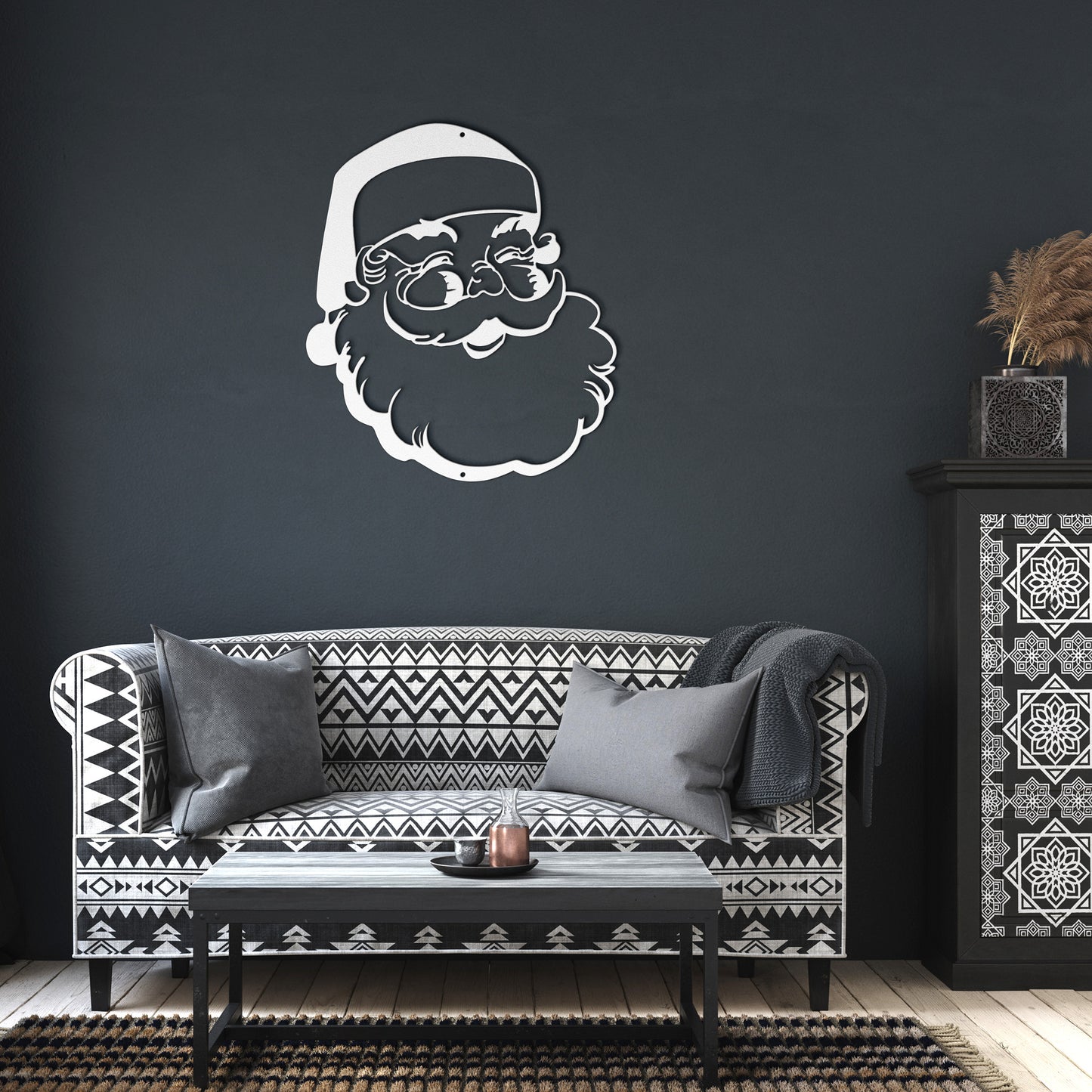 10018 - Jolly Santa Christmas Metal Decor Sign