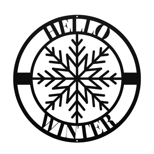 10062 - Snowflake Hello Winter Metal Sign