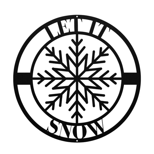 10061 - Snowflake Let it Snow Metal Sign