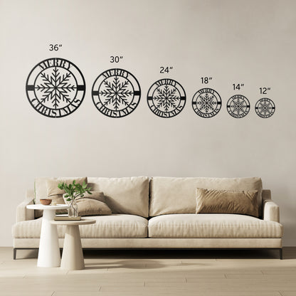 10060 - Snowflake Merry Christmas Metal Sign