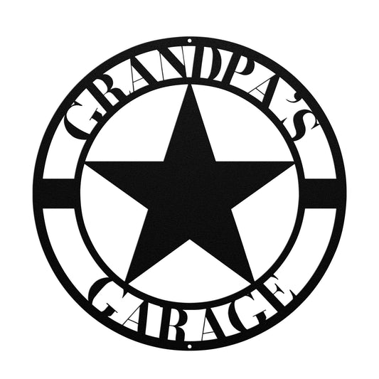 10002 - Star Personalized Name Garage Metal Sign