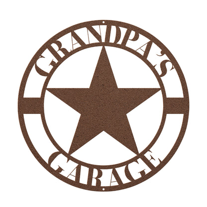 10002 - Star Personalized Name Garage Metal Sign