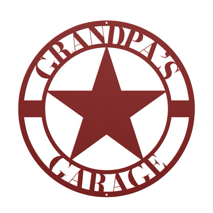 10002 - Star Personalized Name Garage Metal Sign