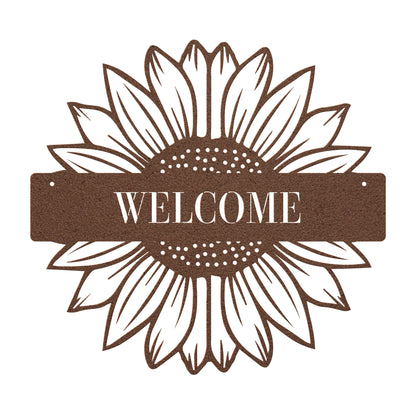 10054 - Sunflower Split Welcome Metal Sign