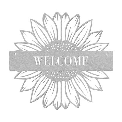 10054 - Sunflower Split Welcome Metal Sign