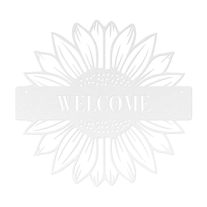 10054 - Sunflower Split Welcome Metal Sign