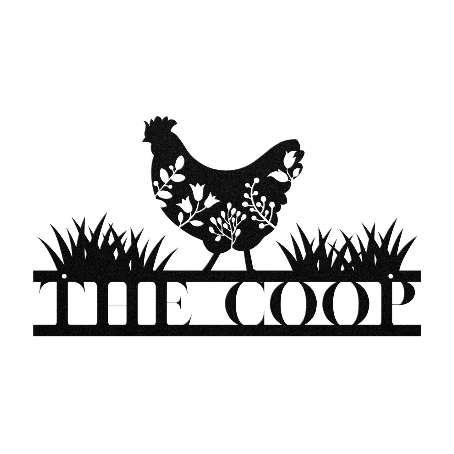 10053 - The Chicken Coop Metal Decorative Floral Sign