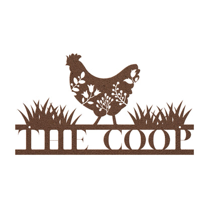 10053 - The Chicken Coop Metal Decorative Floral Sign