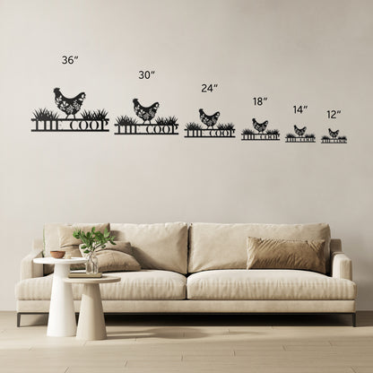 10053 - The Chicken Coop Metal Decorative Floral Sign