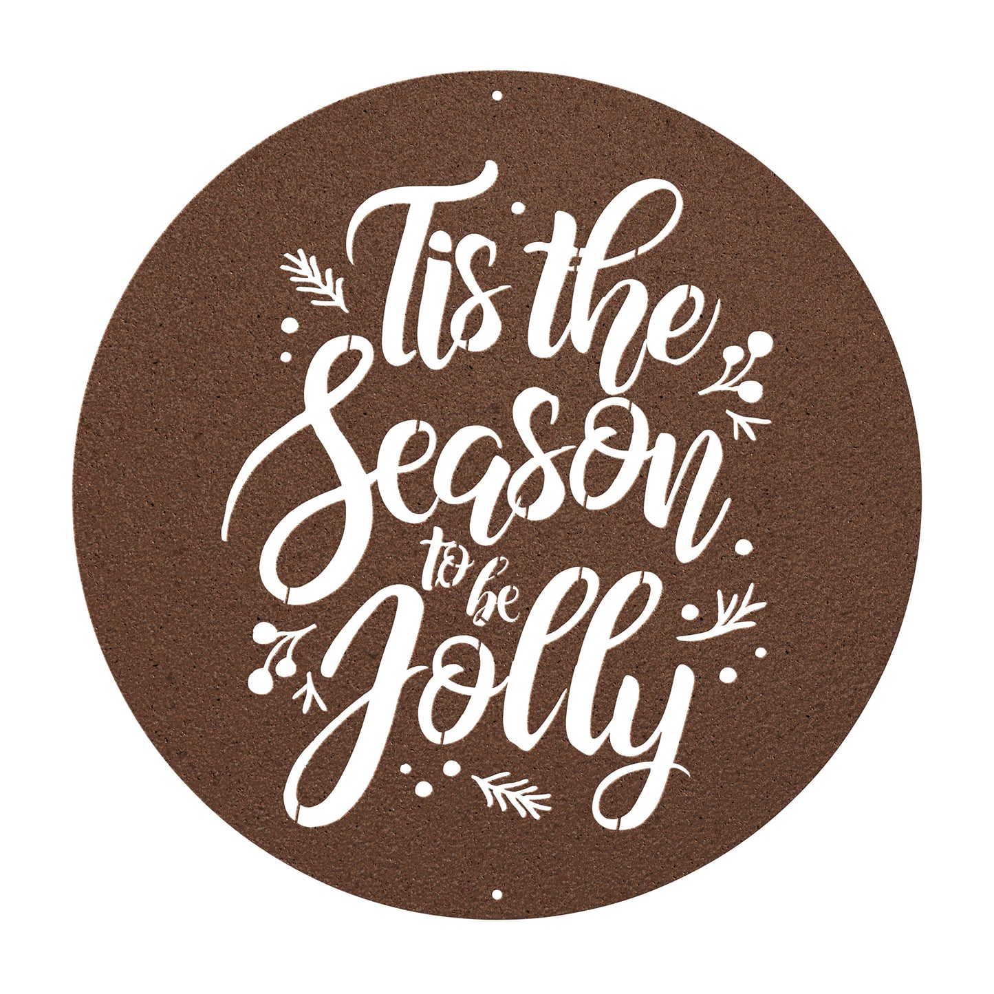 10056 - Tis the Season Circular Metal Decor