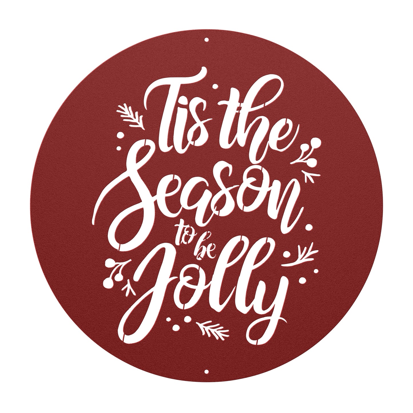 10056 - Tis the Season Circular Metal Decor