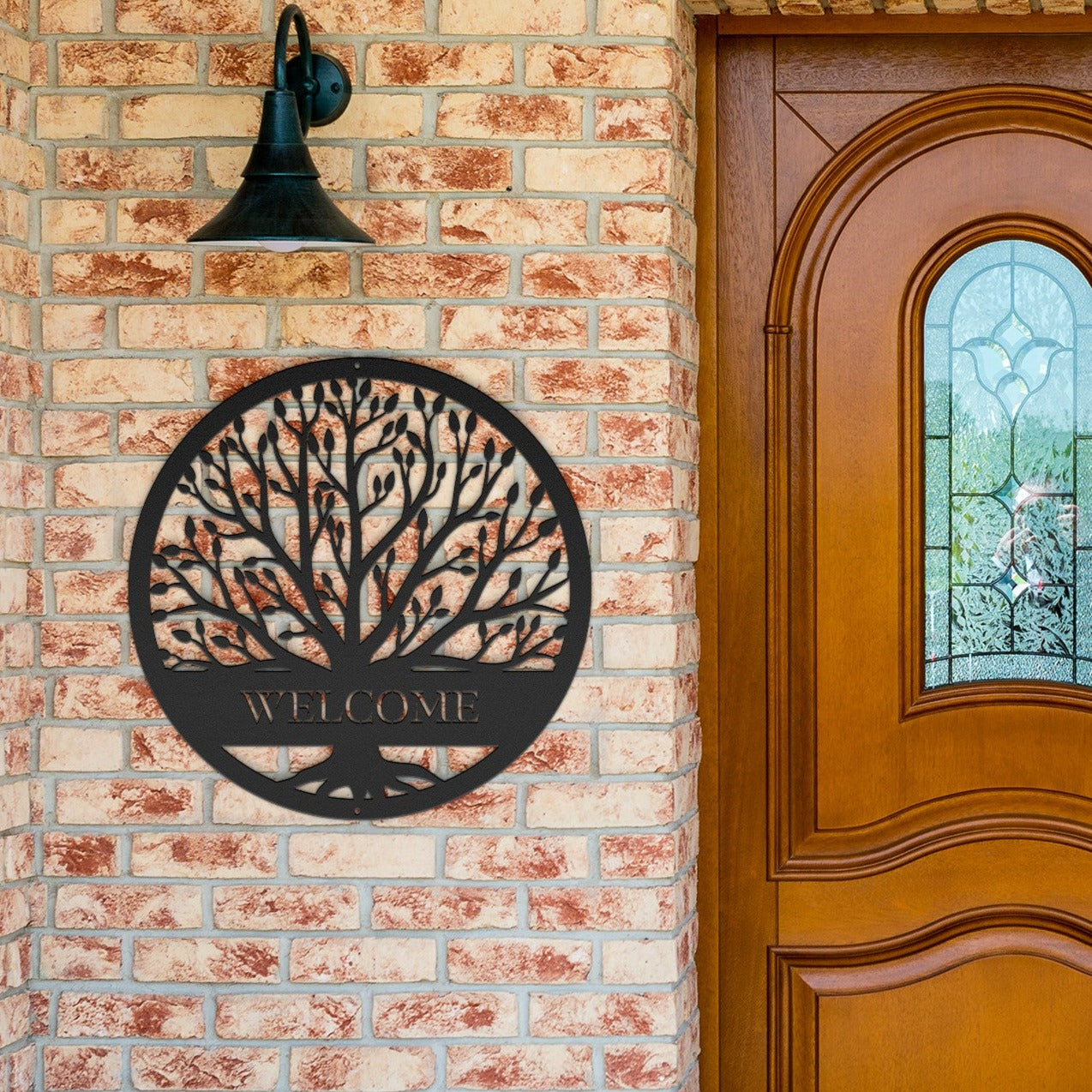 10049 - Welcome Tree Circle Metal Sign