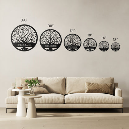 10049 - Welcome Tree Circle Metal Sign