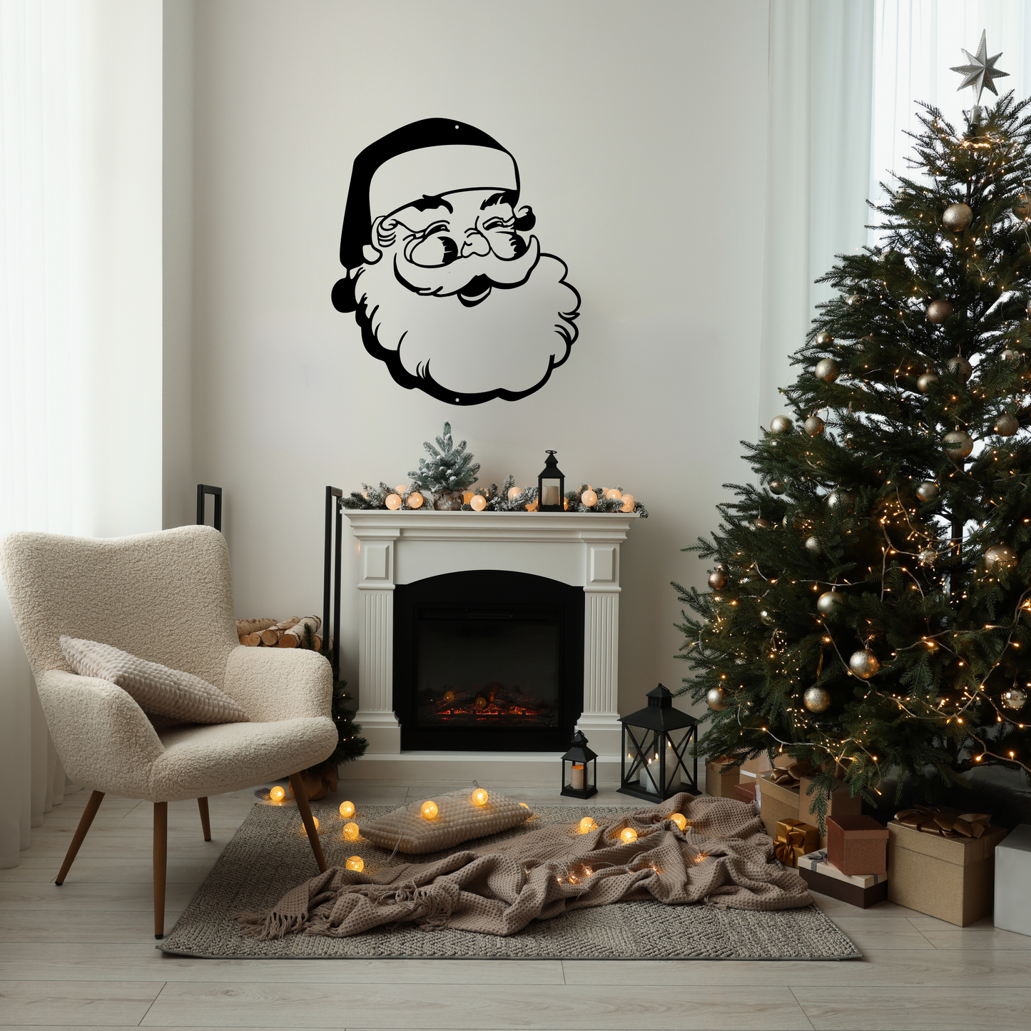 10018 - Jolly Santa Christmas Metal Decor Sign