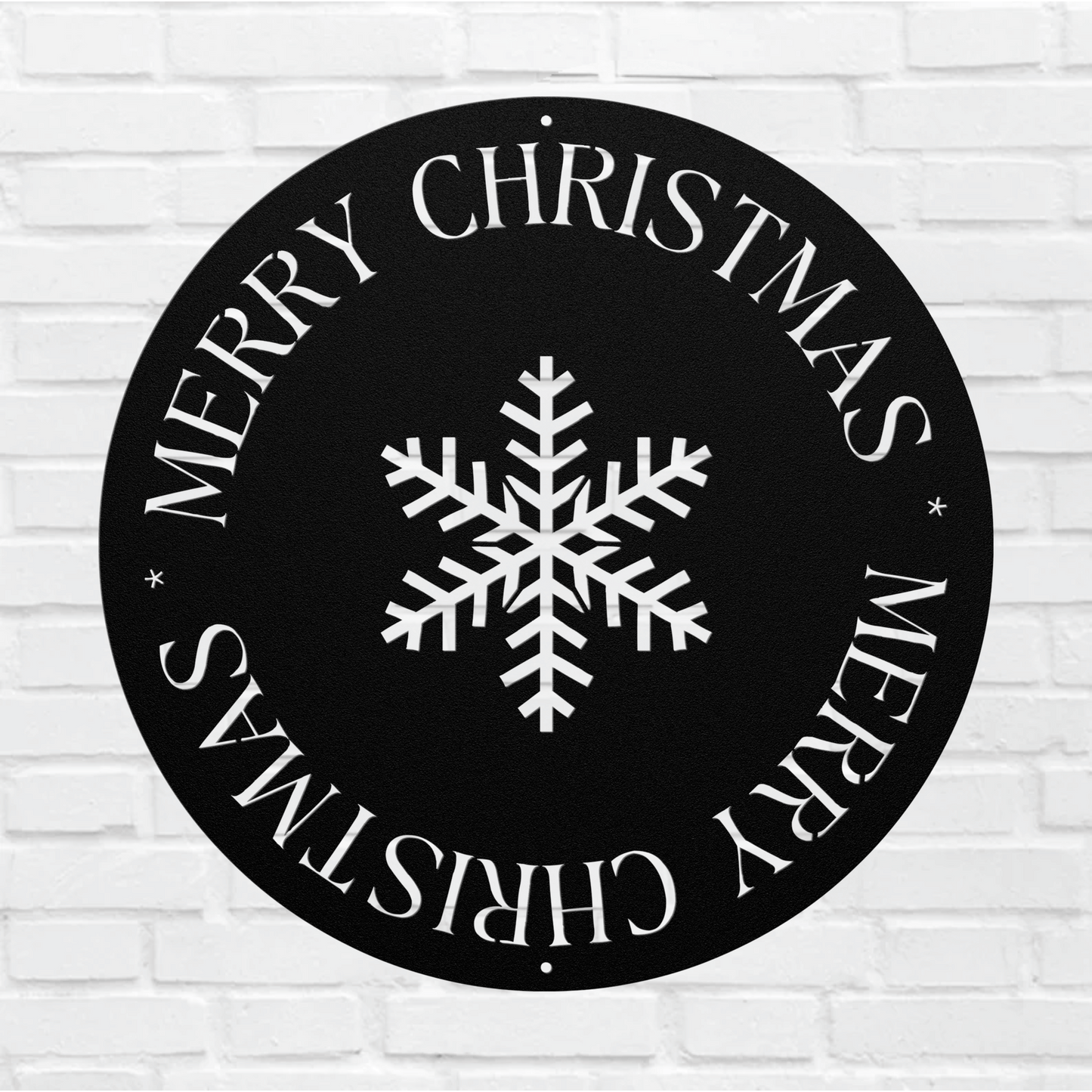 10091 - Merry Christmas Snowflake Circle Sign