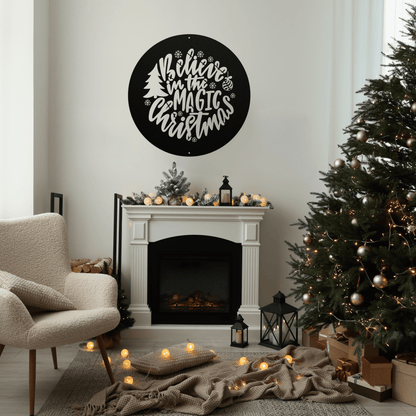 10125 - Believe in the Magic Christmas Metal Sign