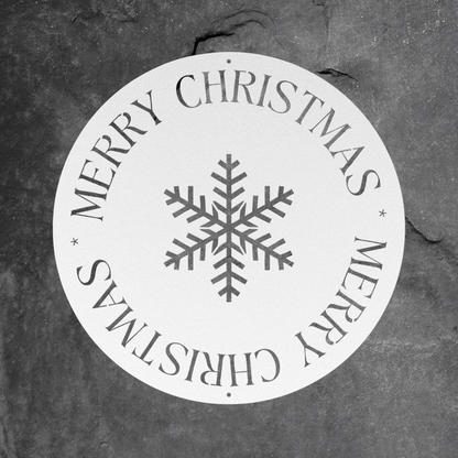 10091 - Merry Christmas Snowflake Circle Sign