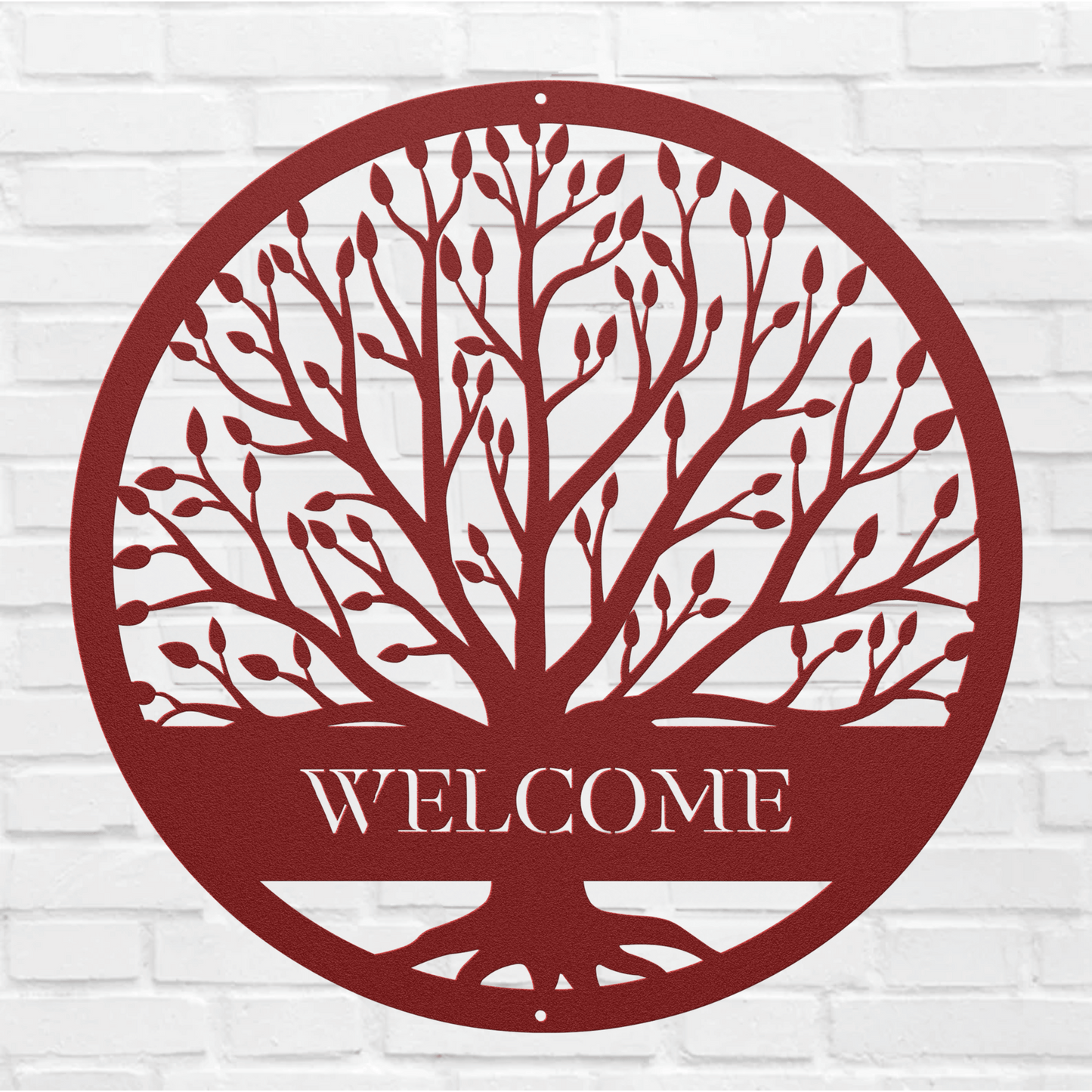 10049 - Welcome Tree Circle Metal Sign