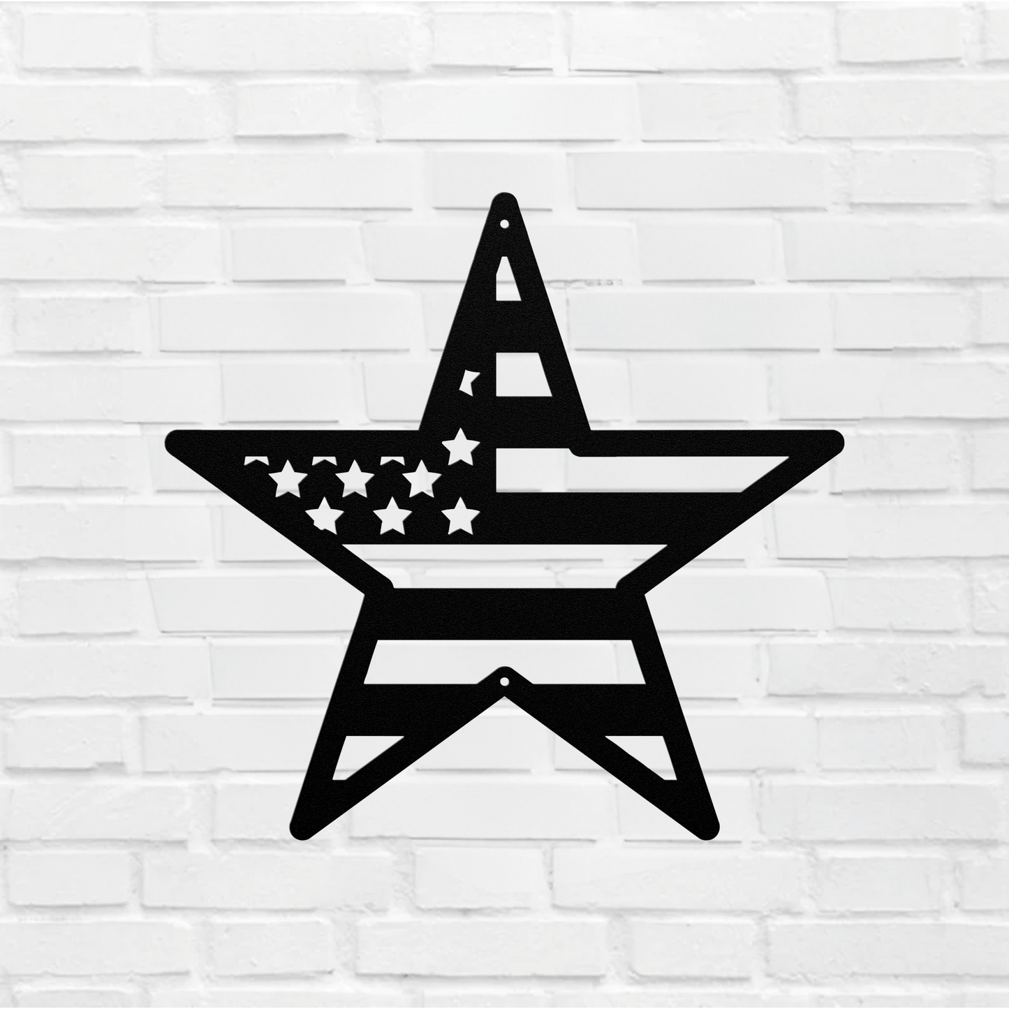 10134 - American Flag Star Patriotic Metal Sign