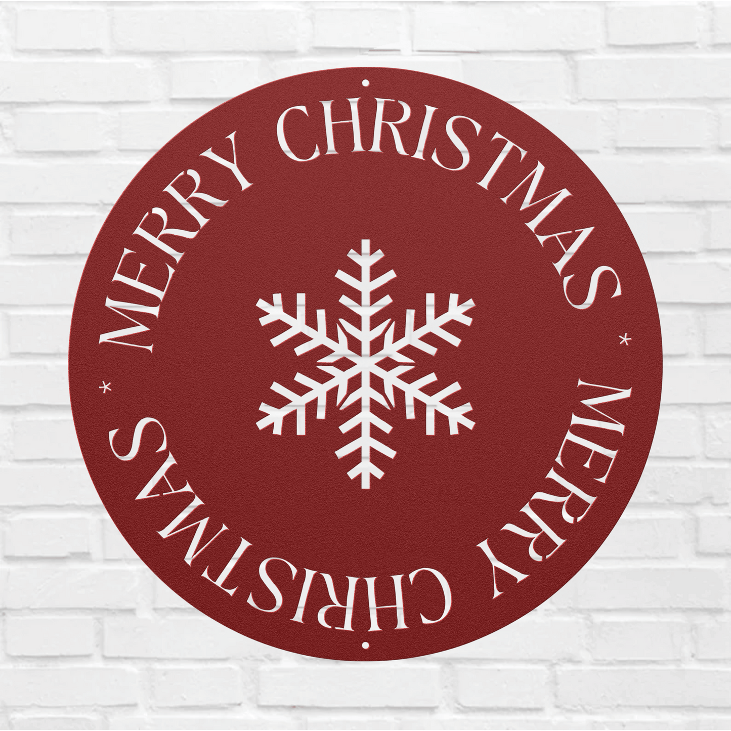 10091 - Merry Christmas Snowflake Circle Sign