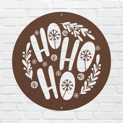 10119 - Christmas Ho Ho Ho Metal Wall Art