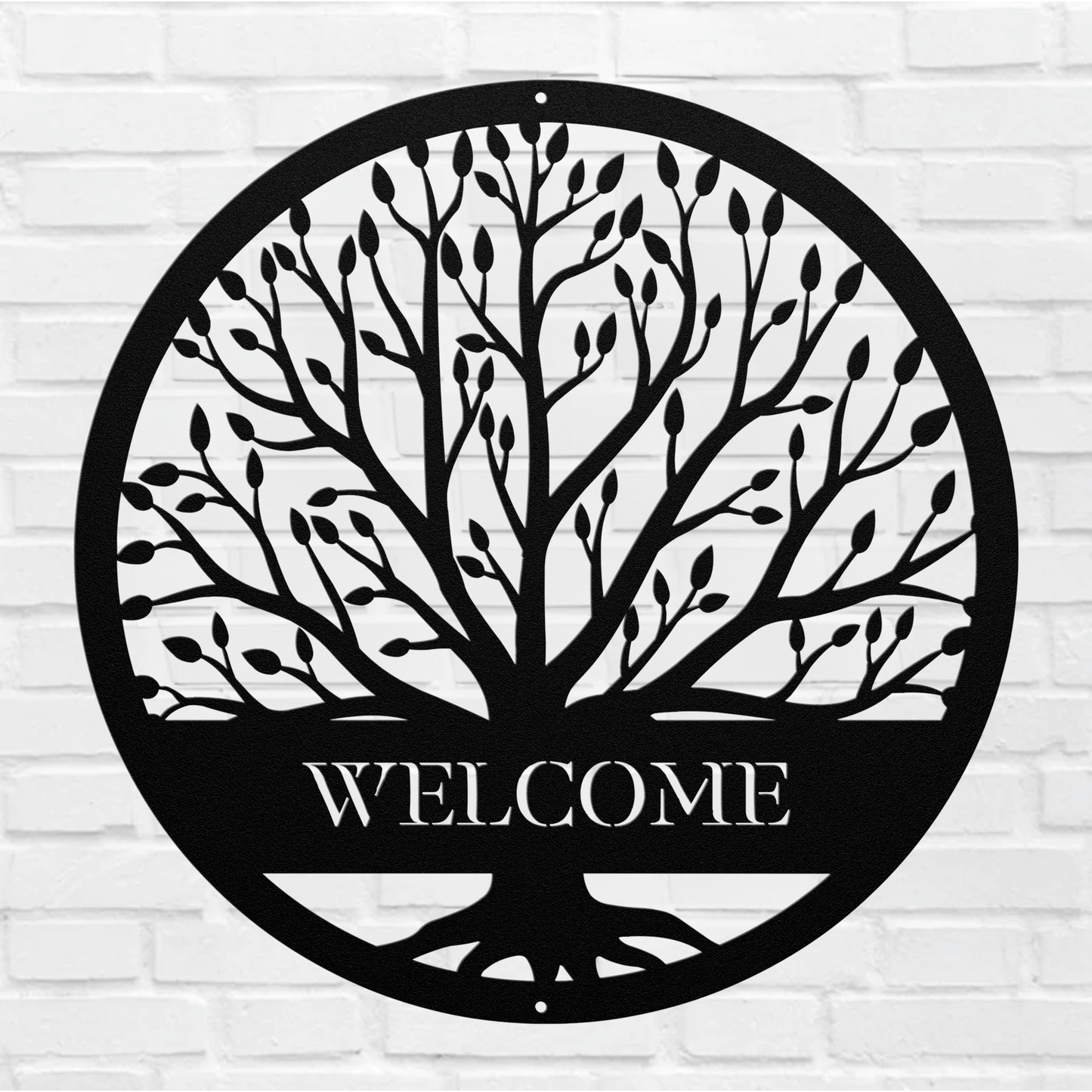 10049 - Welcome Tree Circle Metal Sign