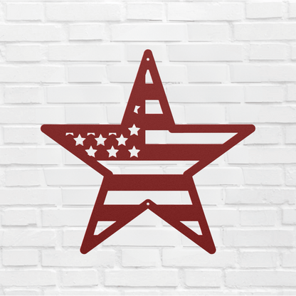 10134 - American Flag Star Patriotic Metal Sign