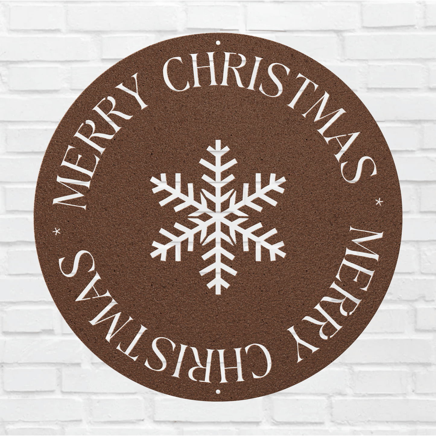 10091 - Merry Christmas Snowflake Circle Sign