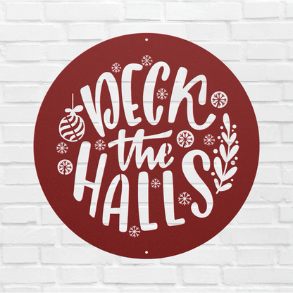 10121 - Christmas Deck the Halls Circular Sign