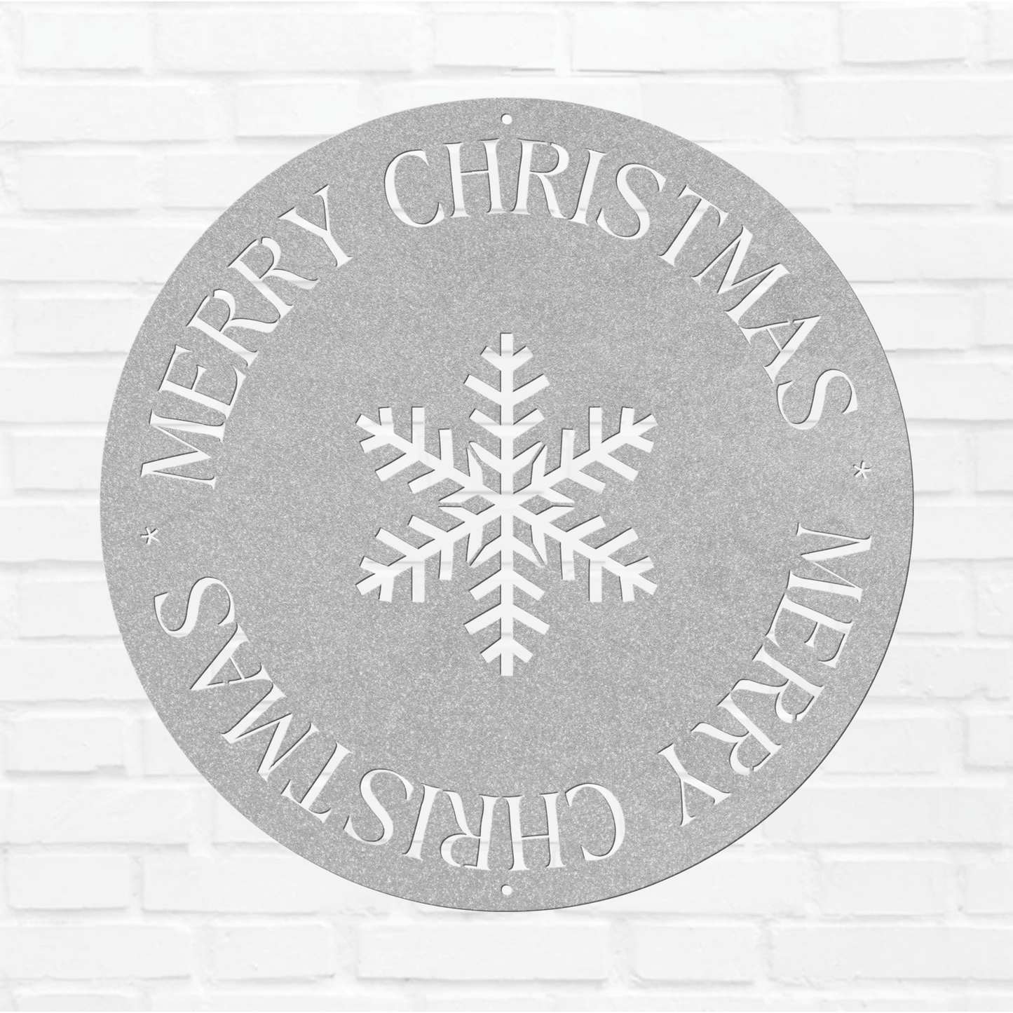 10091 - Merry Christmas Snowflake Circle Sign