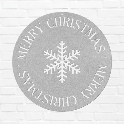 10091 - Merry Christmas Snowflake Circle Sign