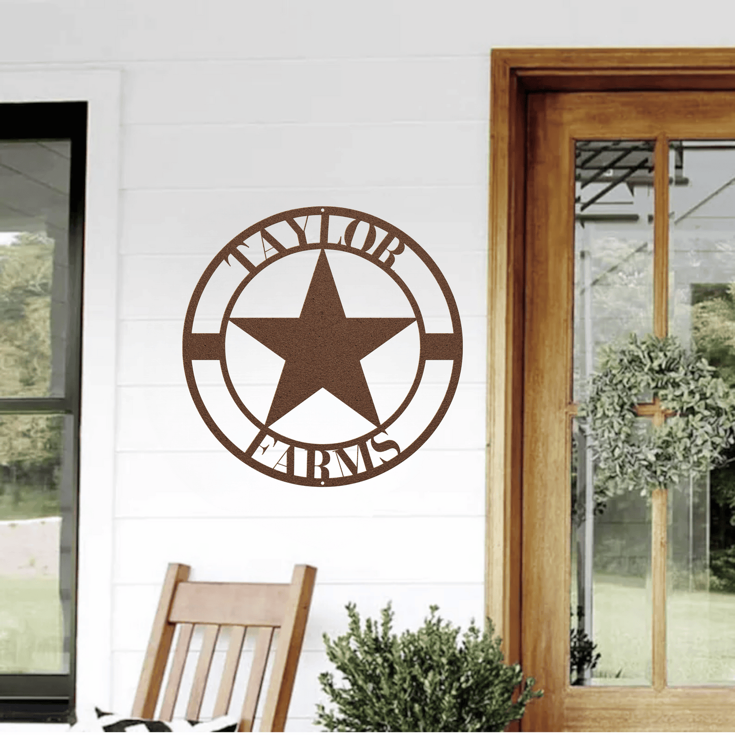 10003 - Star Personalized Family Name Farm Metal Sign