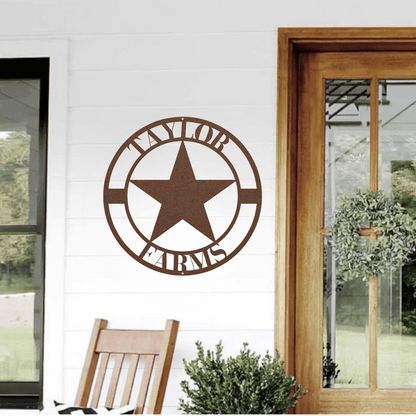 10003 - Star Personalized Family Name Farm Metal Sign