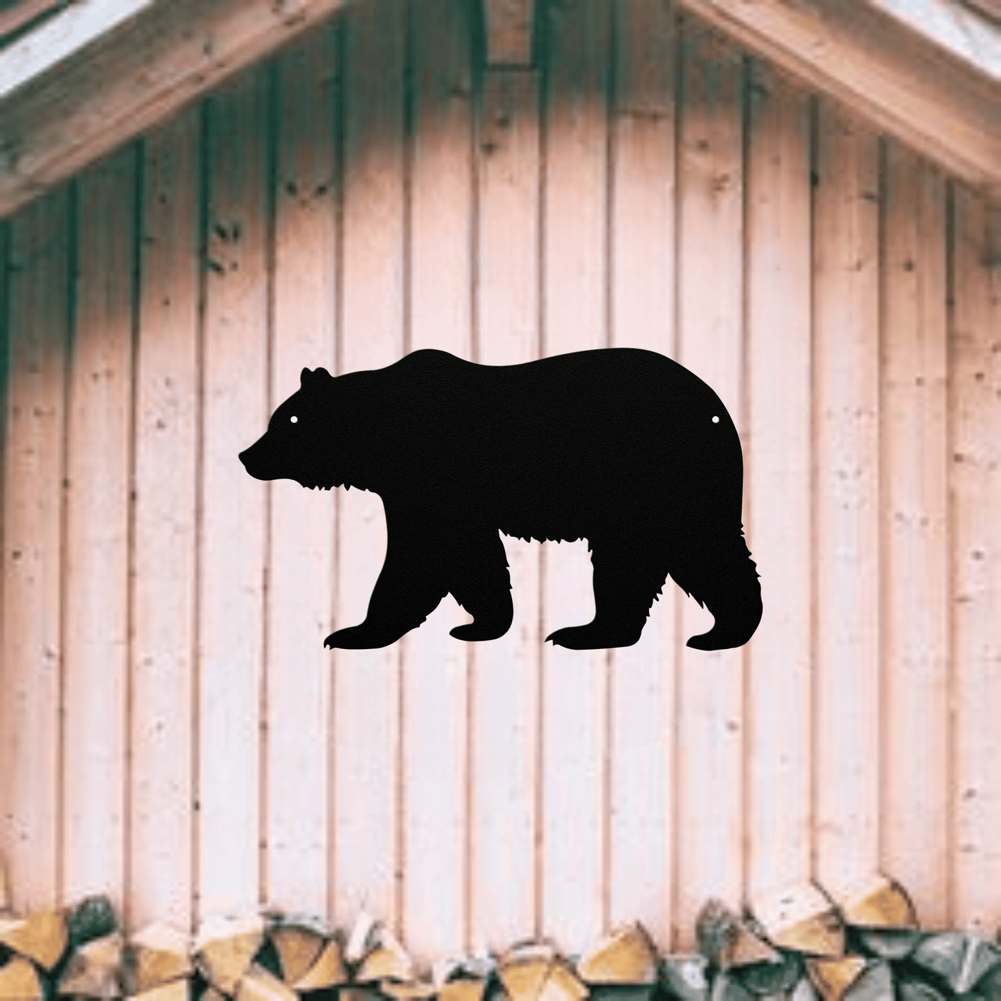 10072 - Rustic Bear Metal Wall Art