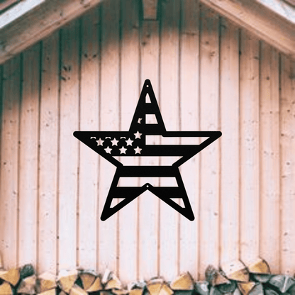 10134 - American Flag Star Patriotic Metal Sign