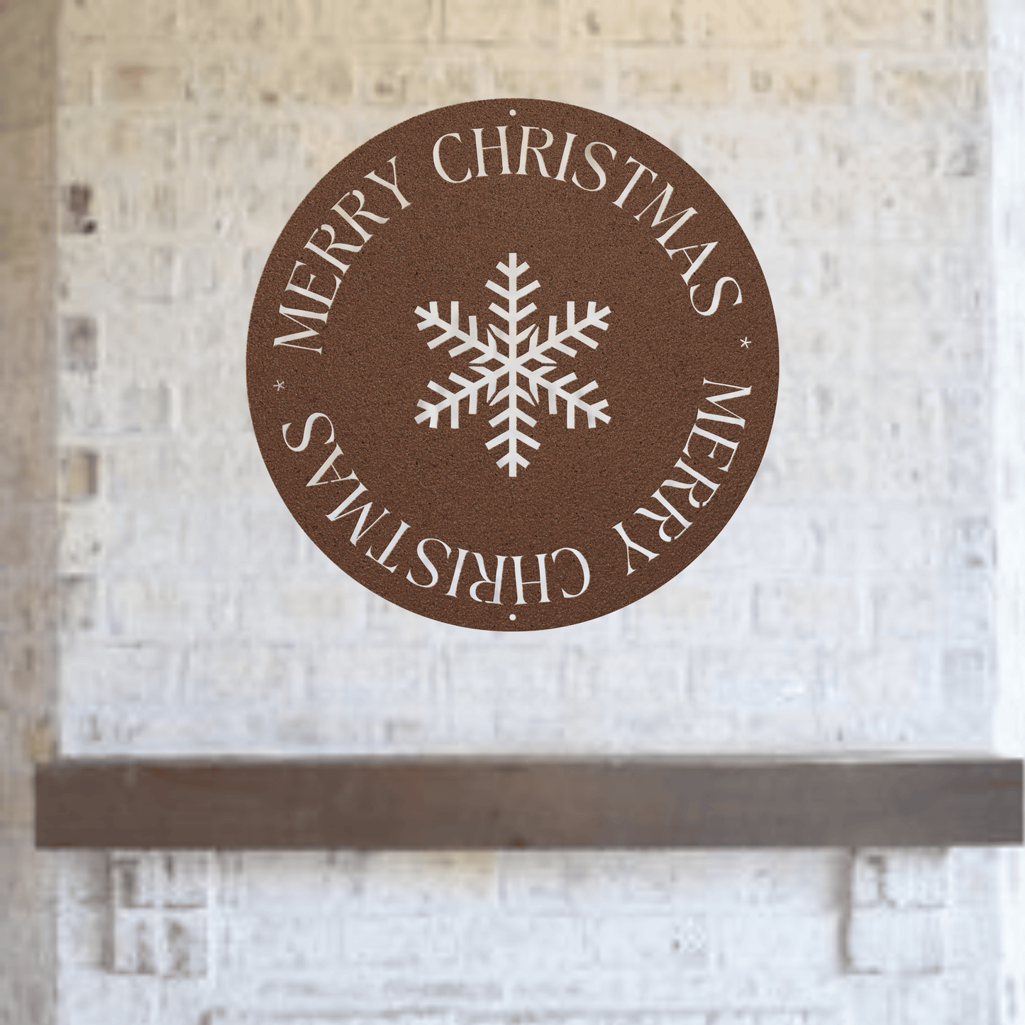 10091 - Merry Christmas Snowflake Circle Sign