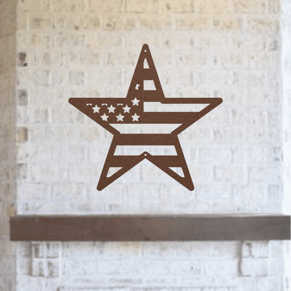 10134 - American Flag Star Patriotic Metal Sign