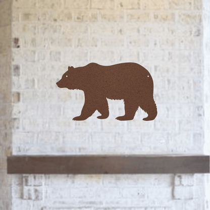 10072 - Rustic Bear Metal Wall Art