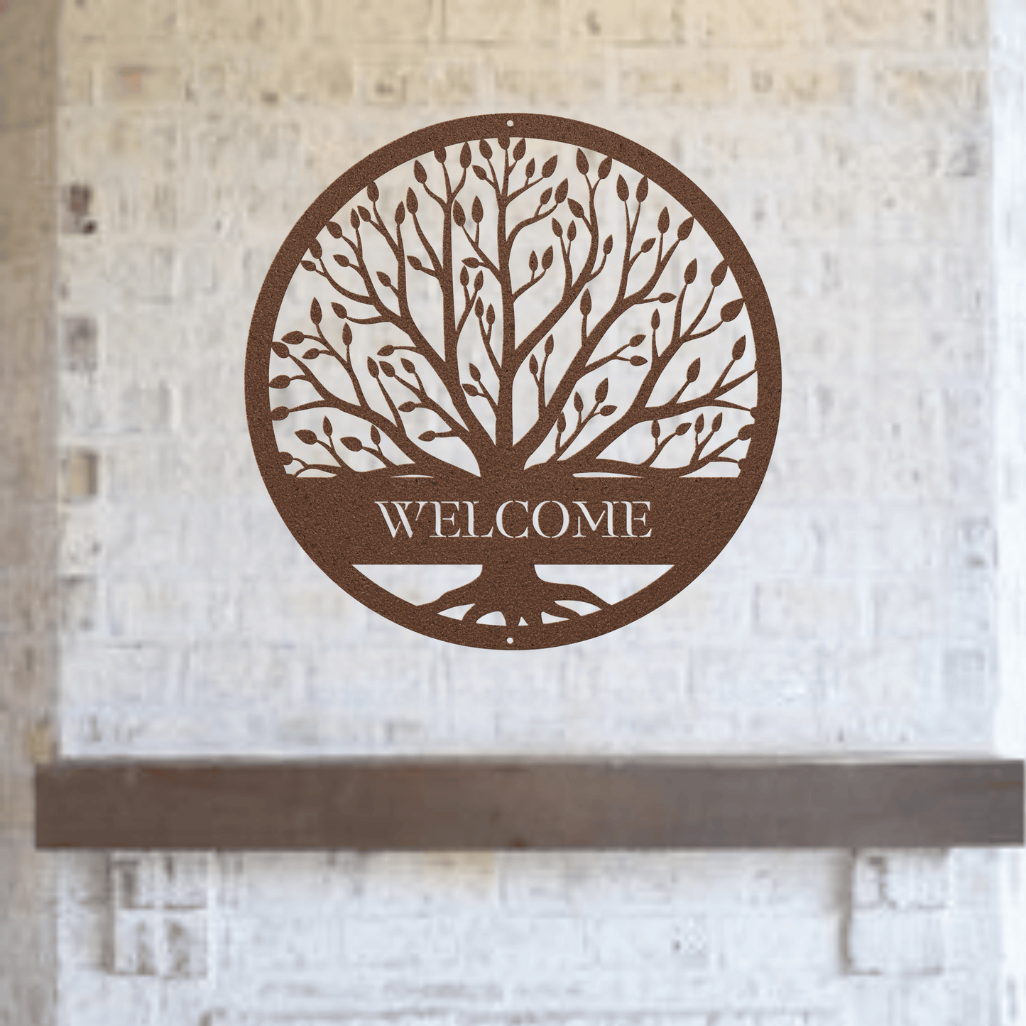 10049 - Welcome Tree Circle Metal Sign