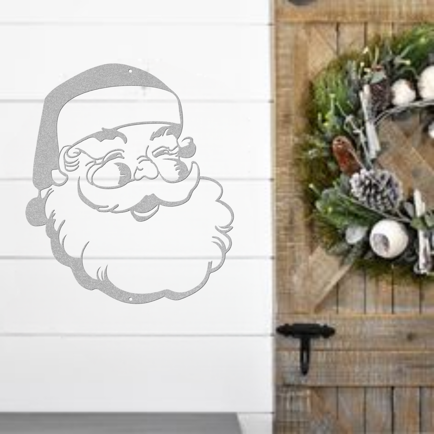 10018 - Jolly Santa Christmas Metal Decor Sign