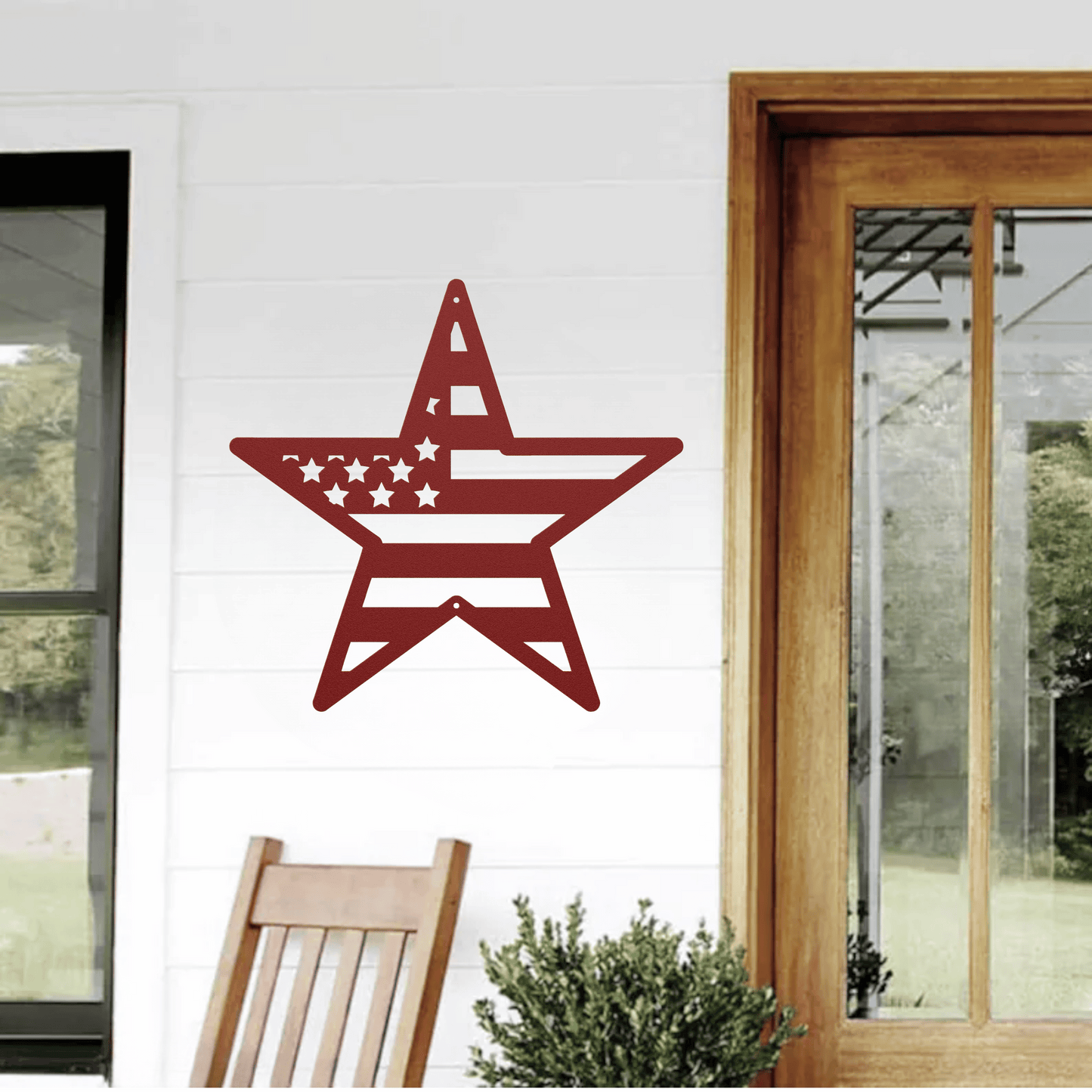 10134 - American Flag Star Patriotic Metal Sign