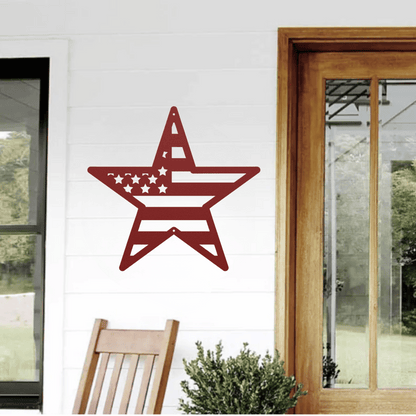 10134 - American Flag Star Patriotic Metal Sign