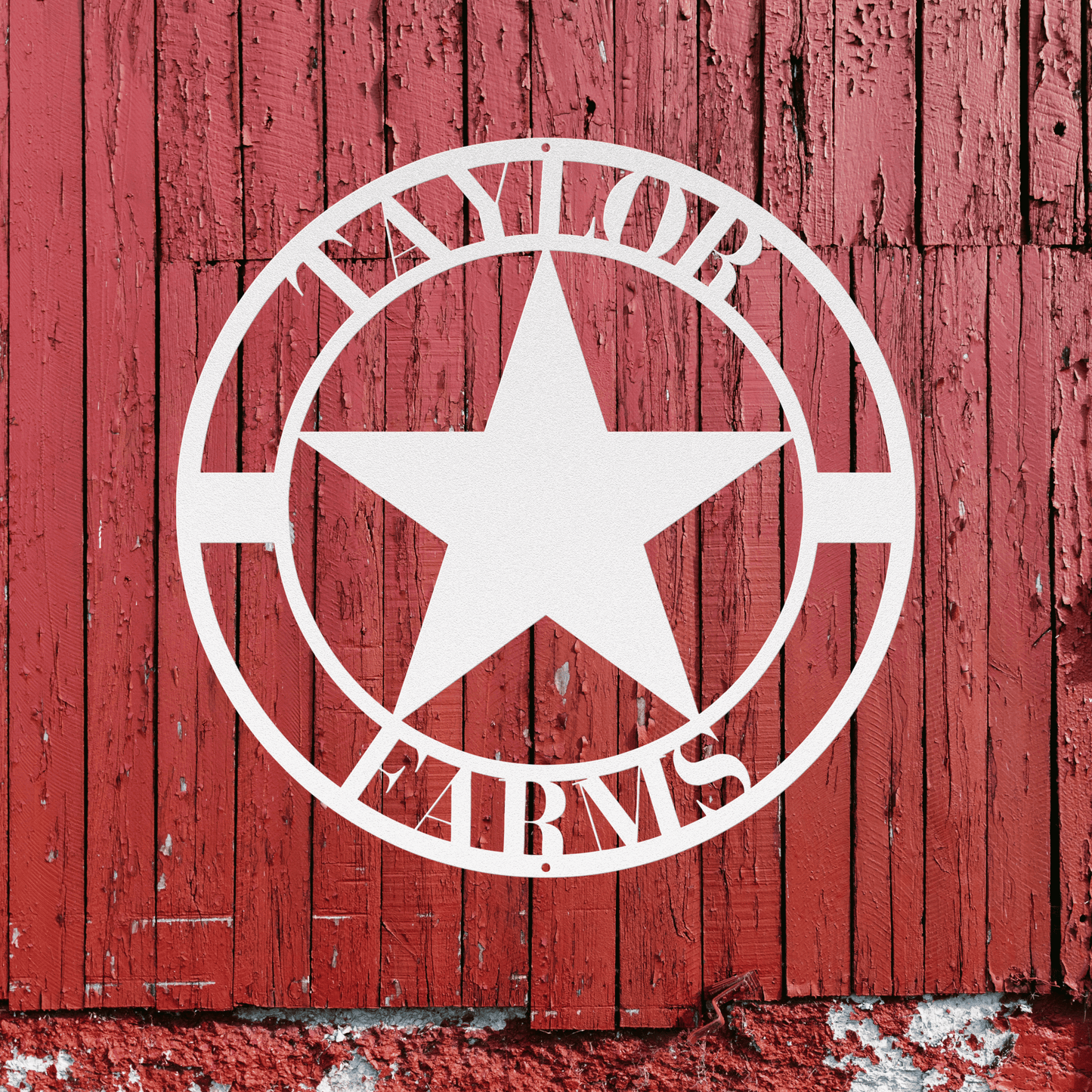 10003 - Star Personalized Family Name Farm Metal Sign